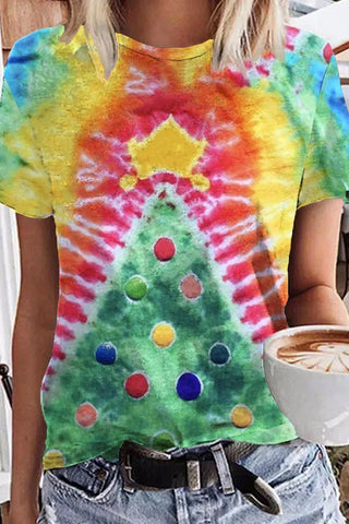 Tie-dye Christmas Tree Christmas T-shirt