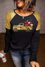 Glitter Golden Round Neck Sweatshirt