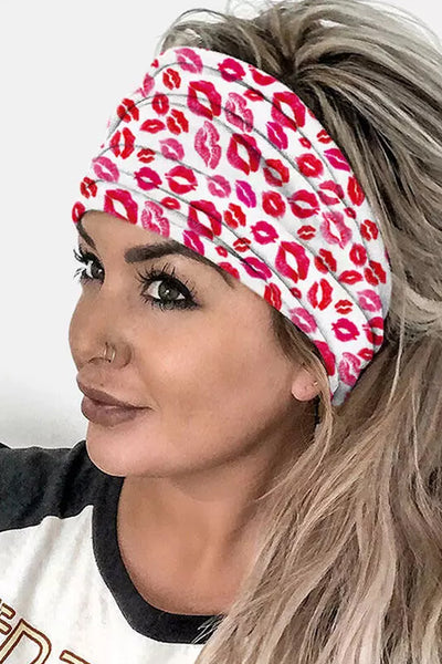 Lips Print Yoga Wide Headband