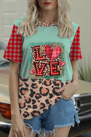 Leopard Plaid Vintage Print T-shirt