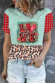 Leopard Plaid Vintage Print T-shirt