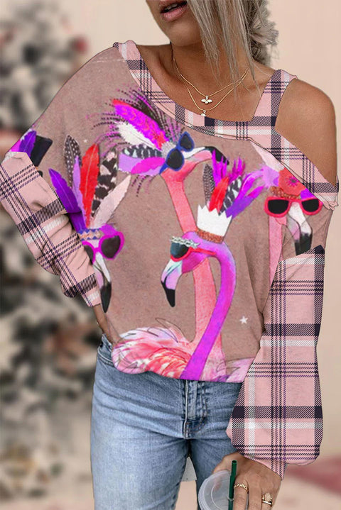 Pink Flamingo Off-shoulder Blouse