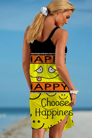 Happy Smiling Face Fashion Funny Beach Sleeveless Dress