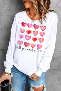 All You Need Is Love Casual White Sweatshirt