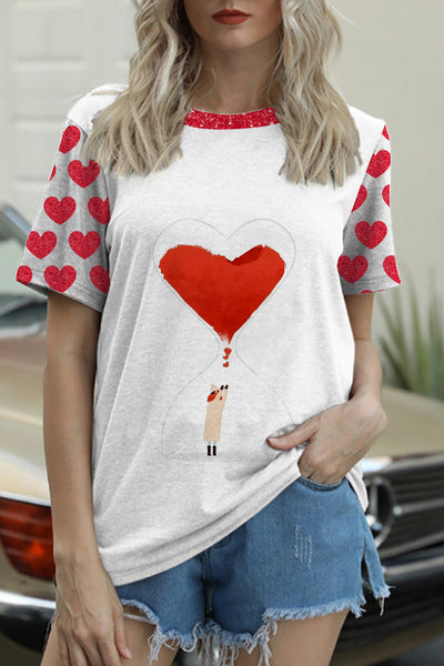 Red Love Hourglass Watercolor T-shirt