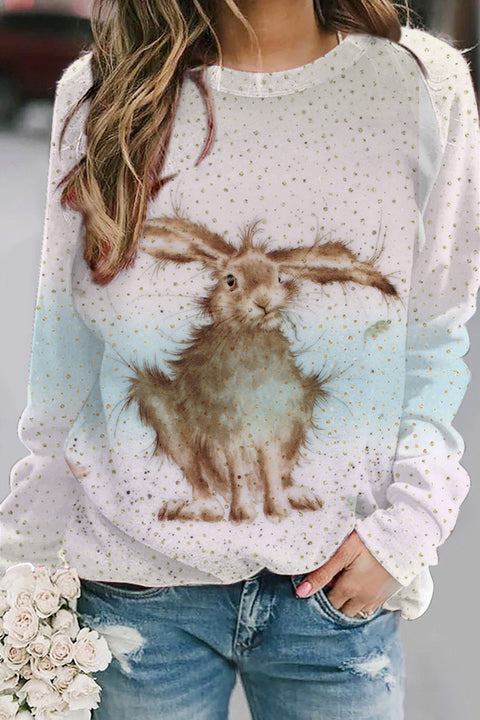 Wet Brown Rabbit In The Rain Sweatshirt