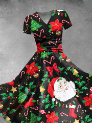 Women's Christmas  Santa  Print Casual Dress