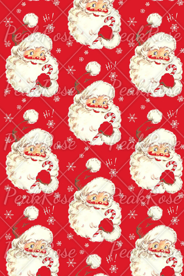 Retro Vintage Red Santa Claus Print Sleeveless Dress