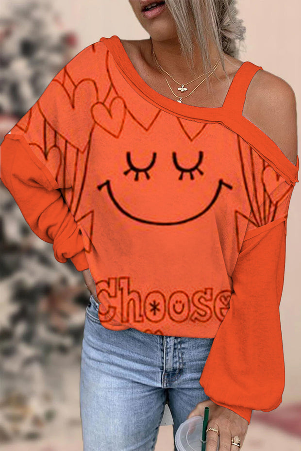 Choose Happiness Off-shoulder Blouse