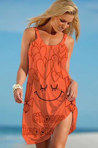 Choose Happiness Beach Sleeveless Dress
