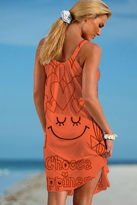 Choose Happiness Beach Sleeveless Dress