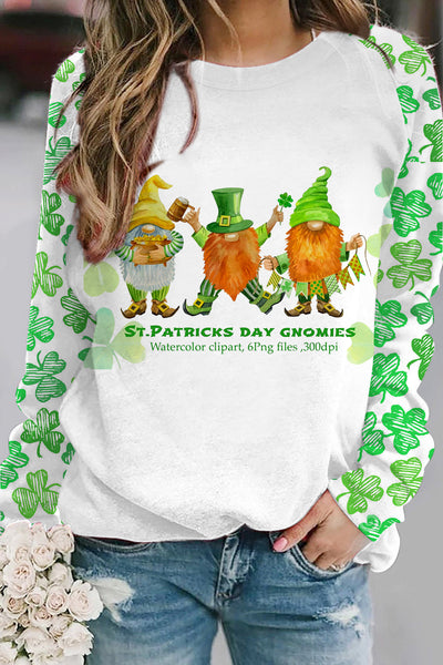 Cute Green Clover Elf Gnome Dwarf Sweatshirt