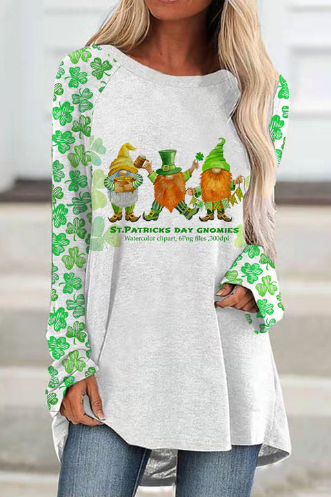 Cute Green Clover Elf Gnome Dwarf Loose Tunic