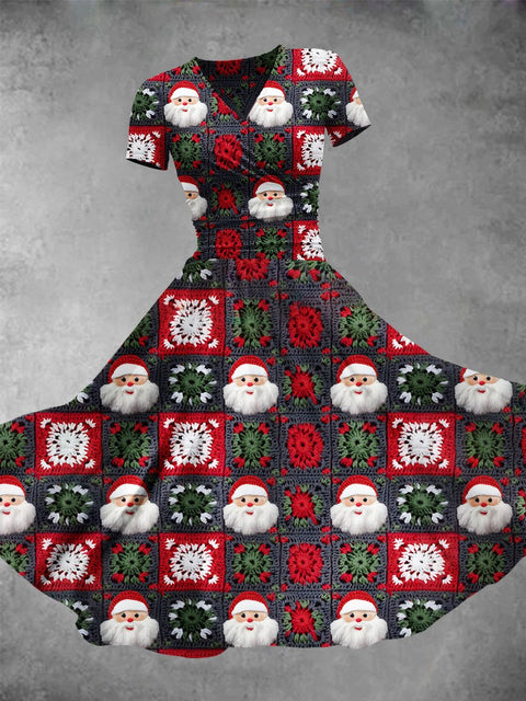 Women's Christmas Gift Santa Claus Print Design Maxi Dress