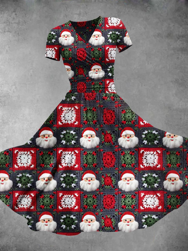 Women's Christmas Gift Santa Claus Print Design Maxi Dress