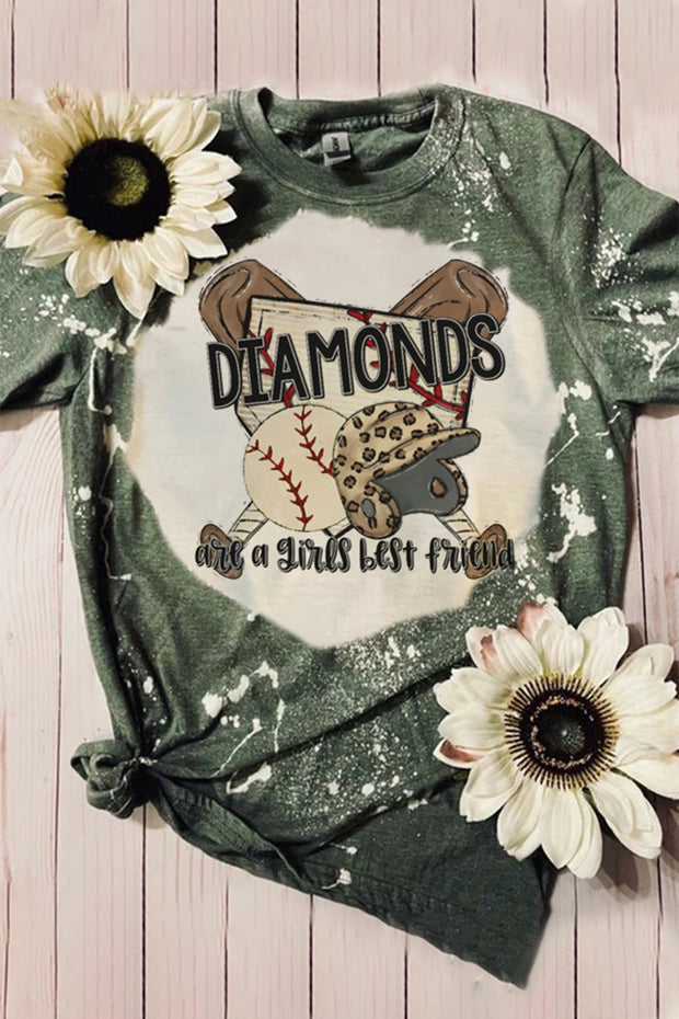 Diamonds are a girls best friend bleached shirt