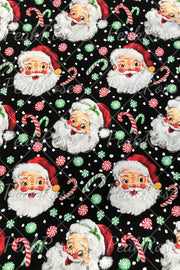 Retro Vintage Jolly Santa Claus Print Sleeveless Dress