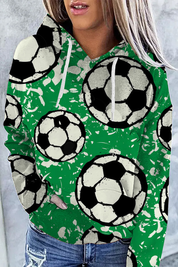 Engraving Football On Grass Hoodie