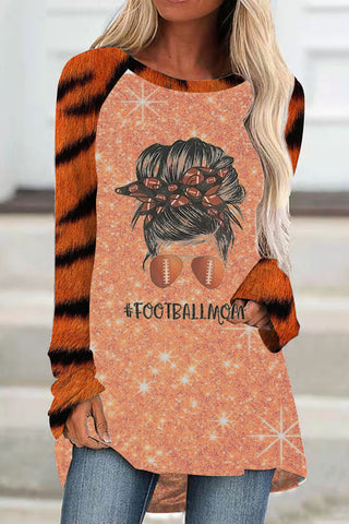 Football Mom Tiger Print Loose Tunic