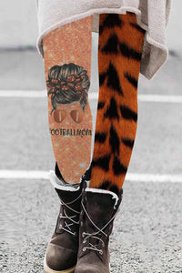 Football Mom Tiger Print Leggings