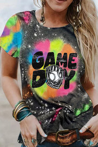 Game Day Printed Bleached Shirt
