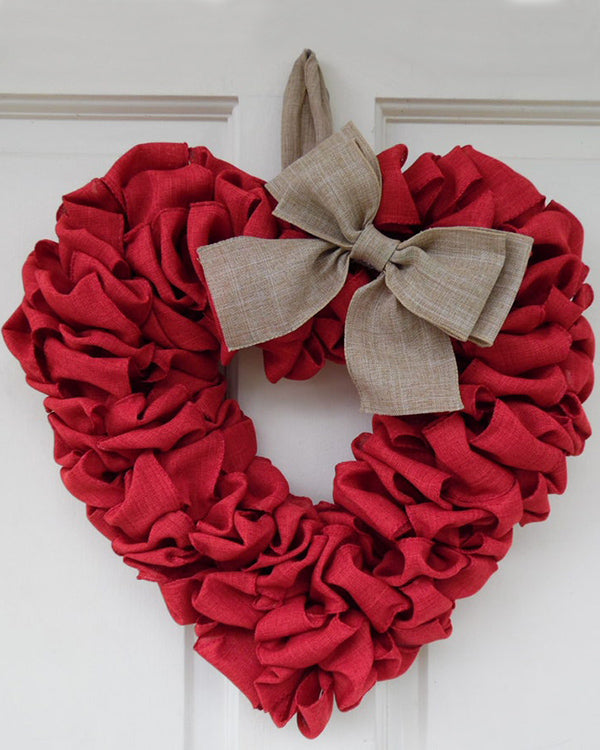 "I LOVE YOU"-Burlap Valentine's Day Wreath