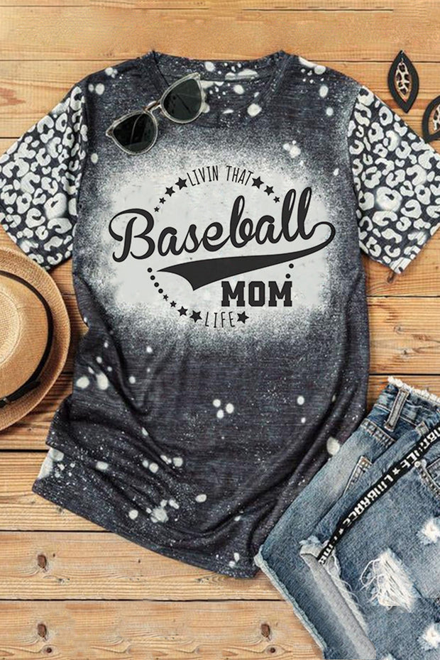 Livin That Baseball Mom Life Bleached Shirt