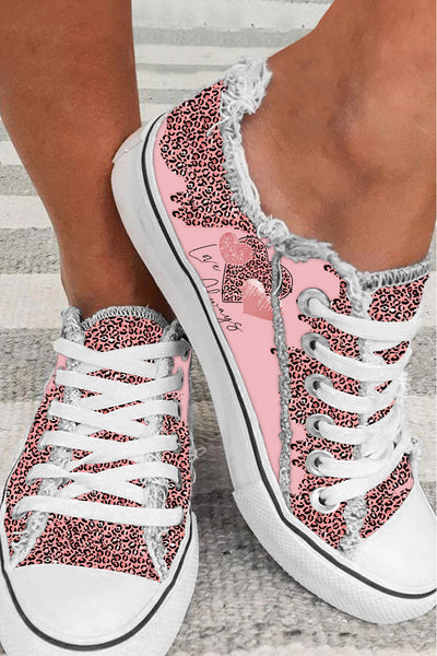 Love Always Pink Leopard Canvas Shoes