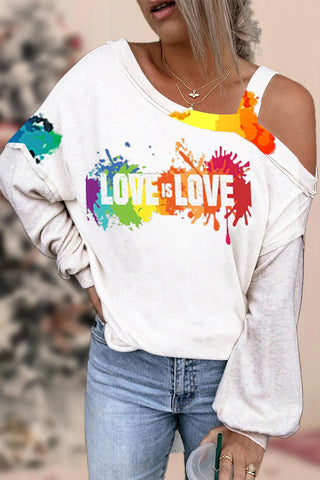 Love Is Love Rainbow Off-shoulder Blouse