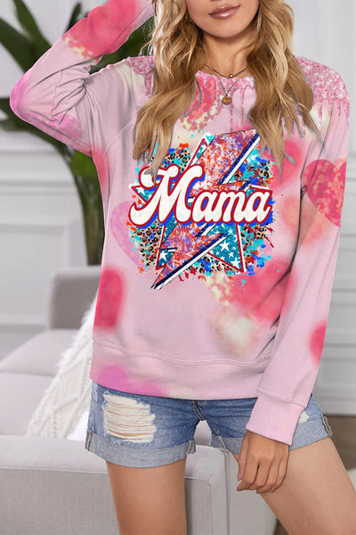 Mama Pink Round Neck Sweatshirt