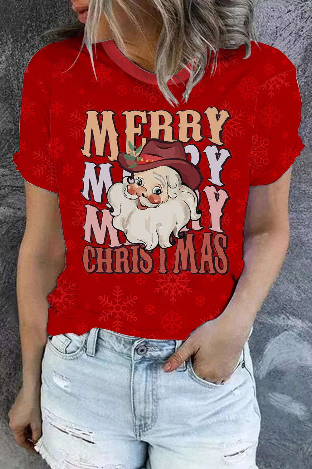 Merry Cowboy Santa T-shirt