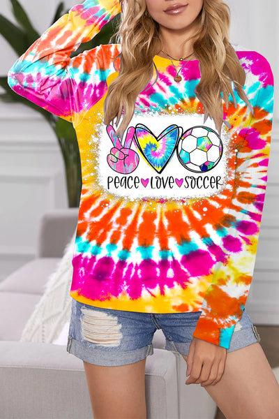 Peace Love Soccer Radial Tie-Dye Sweatshirt