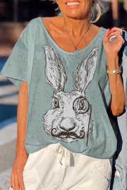 Rabbit With Monocle Loose T-Shirt