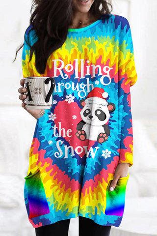 Rolling Through The Snow Tie-Dye Tunic with Pockets