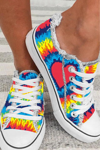 Rolling Through The Snow Tie-Dye Canvas Shoes